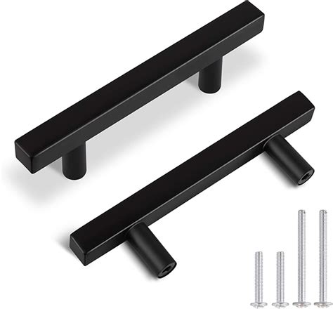 black stainless steel drawer pulls